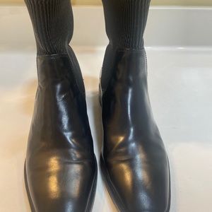 Black leather boots